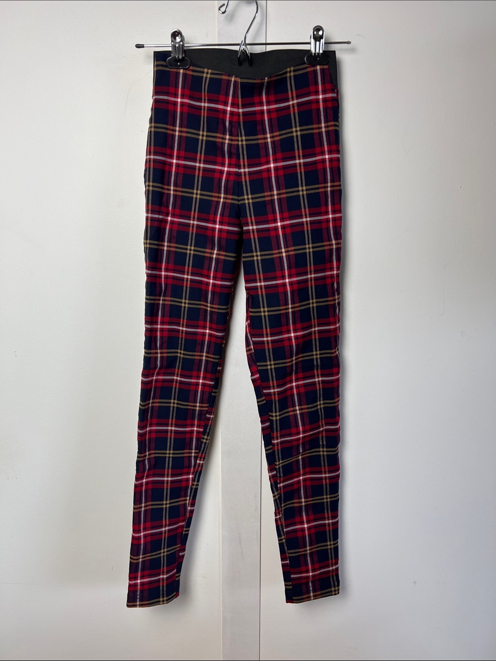 Eclipse Red and Navy Plaid Pull on Pants
